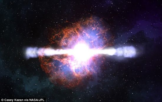 撞击：仙女座大星云中的两颗白矮星发生合并，导致一个超新星爆发，这是一次极超新星爆发的前奏。科学家们认为这样级别的超级爆发将毁灭一切生命