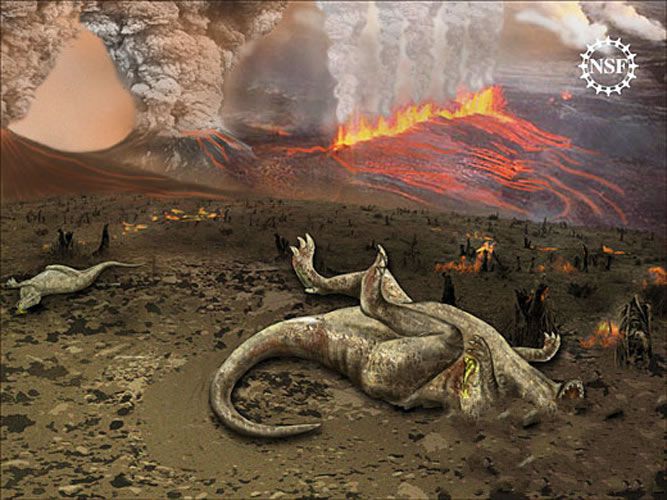 白垩纪-第三纪灭绝事件印度德干高原火山起了作用