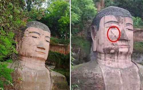 乐山大佛闭眼事件 惊天骇闻大曝光