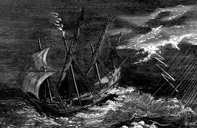 1492年，哥伦布的船队在航行途中看到的“圣艾尔摩之火”