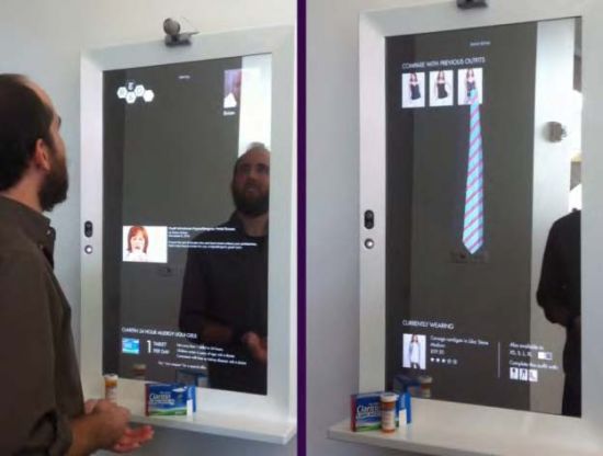 这块不同寻常的镜子使用了微软公司的Kinect运动传感器