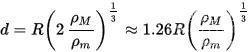 洛希极限是什么,洛希极限计算公式示意图